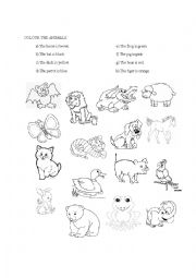 English Worksheet: COLOUR THE ANIMAL