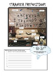 English Worksheet: Prepositions of Place - Stranger Things