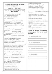 English Worksheet: Skater Boy - Avril Lagvine