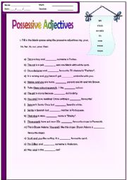 English Worksheet: possessive adjective