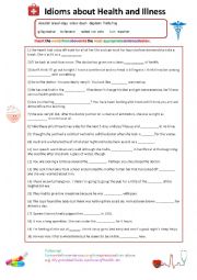 English Worksheet: Idioms of Health and Illness