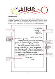 English Worksheet: LETTER WRITING - layout & form