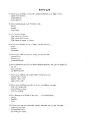 English Worksheet: American Slang Quiz