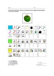English Worksheet: Describe apple by feature, function, and category