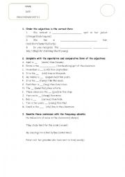 REVISION EXAM COMPARATIVES, SUPERLATIVE AND FREQUENCY ADVERBS