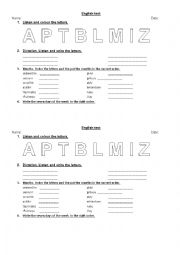 Alphabet, days and months test