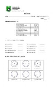 6th grade the time test