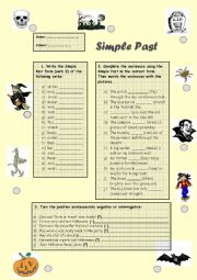 English Worksheet: Halloween - Past Simple exercises