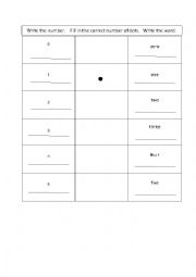 Number --Dots-- Word  0 to 5