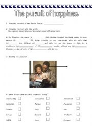 English Worksheet: The pursuit of Happyness