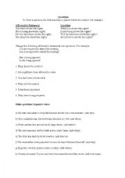 English Worksheet: Passive voice - questions