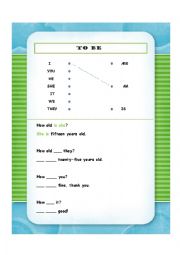 English Worksheet: To be