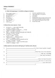 Going to - Worksheet