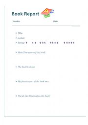 English Worksheet: Book Report