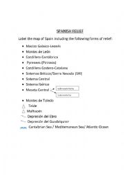 English Worksheet: Spain Relief