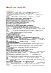 English Worksheet: remedial work for  a 9 former
