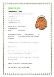 English Worksheet: SIMPLE PAST TO BE