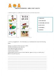 English Worksheet: CHILDHOOD MEMORIES