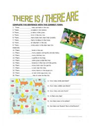 English Worksheet: There is / There are