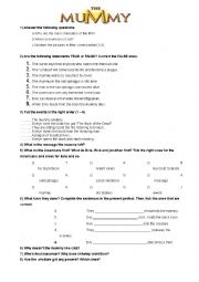 English Worksheet: THE MUMMY(1999) - MOVIE WORKSHEET