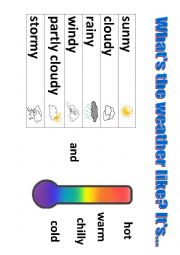 English Worksheet: weather poster for the classroom