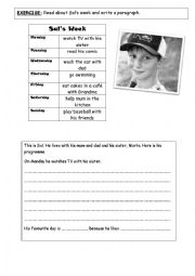 English Worksheet: Writing Practice-Pr. Smple