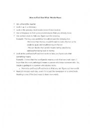 English Worksheet: How to Learn Vocabulary
