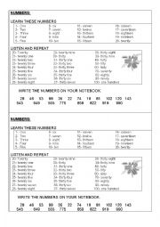 English Worksheet: Writing numbers