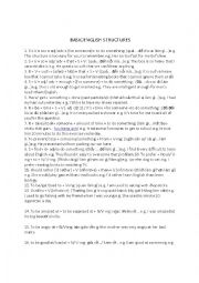 English Worksheet: Grammartical structures