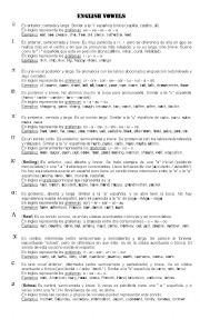 English Worksheet: ENGLISH VOWELS - PHONETICS