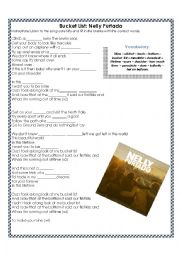 English Worksheet: Song: Bucket List by Nelly Furtado