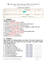 English Worksheet: MIXED ACTIVE AND PASSIVE VOICE
