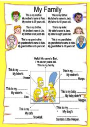 English Worksheet: Family - Simpsons