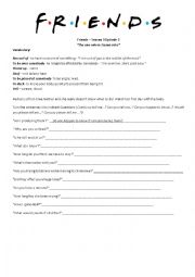 English Worksheet: Friends - Indirect Questions