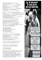 English Worksheet: Strip That Down 