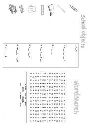 English Worksheet: School objects