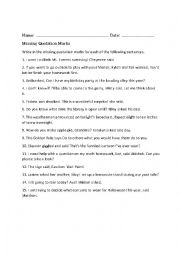 English Worksheet: Missing Quotations