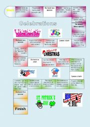 English Worksheet: Boardgame American Holidays