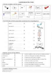 English Worksheet: CLASSROOM INSTRUCTIONS