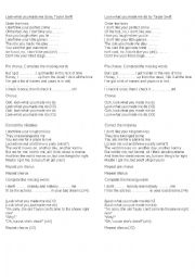 English Worksheet: Look what you made me do by Taylor Swift