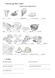 English Worksheet: What do you like to eat?