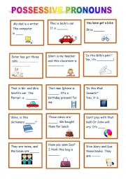 English Worksheet: POSSESSIVE PRONOUNS