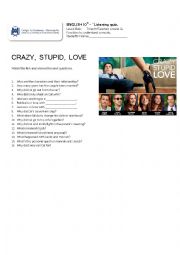 English Worksheet: Listening movie worksheet - Crazy stupid love