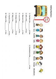 English Worksheet: Ordinal Numbers