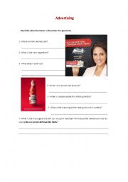 English Worksheet: Advertising