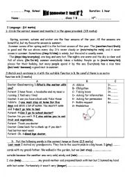 English Worksheet: Mid semester 2 test 2