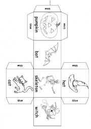 English Worksheet: Halloween vocabulary dice