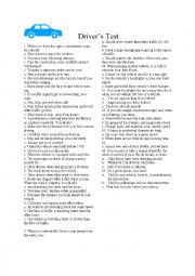 English Worksheet: drivings license test