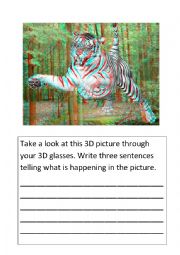 English Worksheet: 3 D writing prompt