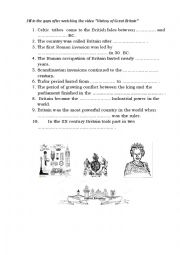 English Worksheet: History of England